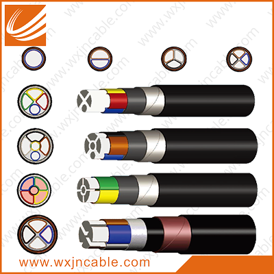 0.6-1KV YJLV22-Aluminium Conductor XLPE Insulated Steel Tape Armoured PVC Sheathed Power Cable Standard Picture