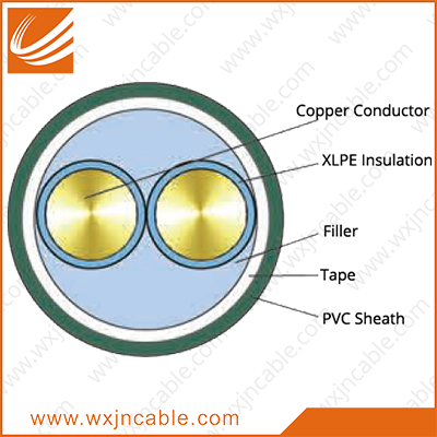 Copper Conductor XLPE Insulated PVC Sheathed Power Cable 0.6/1kv