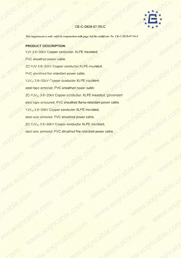 CE certificate Medium-Voltage Power Cable